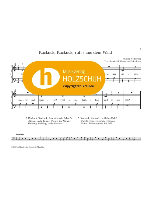 Kuckuck, Kuckuck, rufts aus dem Wald